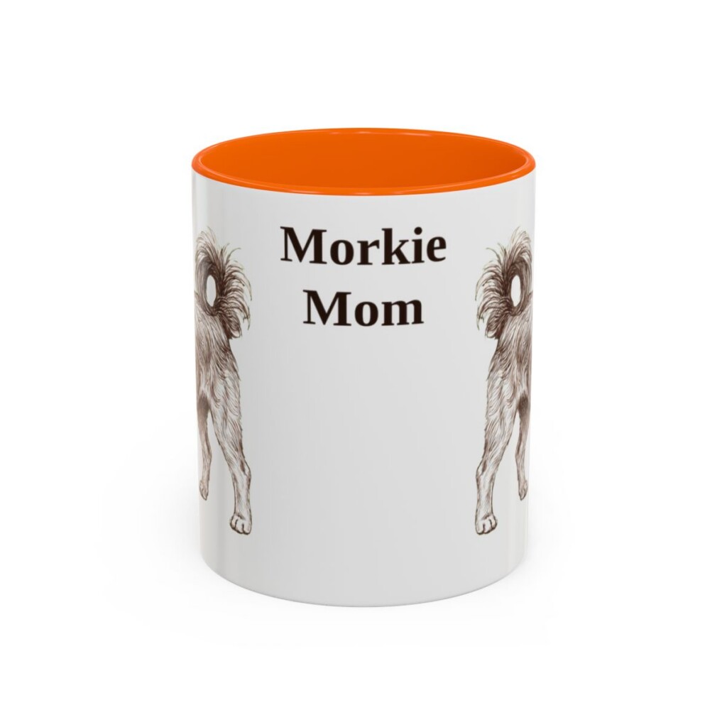11oz Morkie Dog Mom Mug, Orange, front view