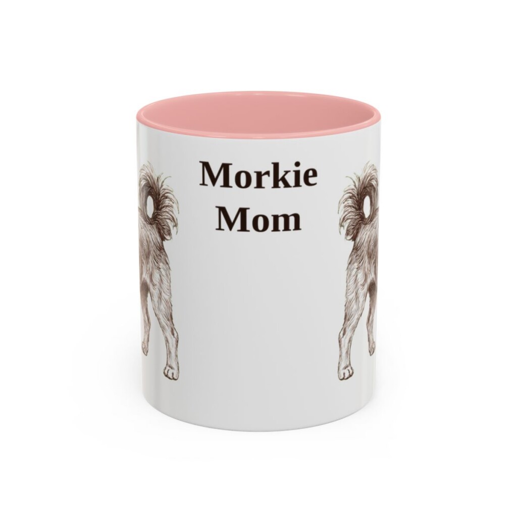 11oz Morkie Dog Mom Mug, Pink, front view