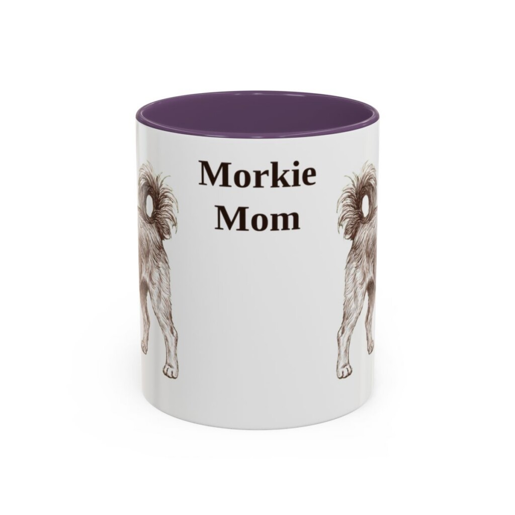 11oz Morkie Dog Mom Mug, Purple, front view