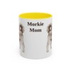 11oz Morkie Dog Mom Mug, Yellow, front view
