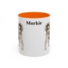 11oz Morkie Mug, Orange, front view