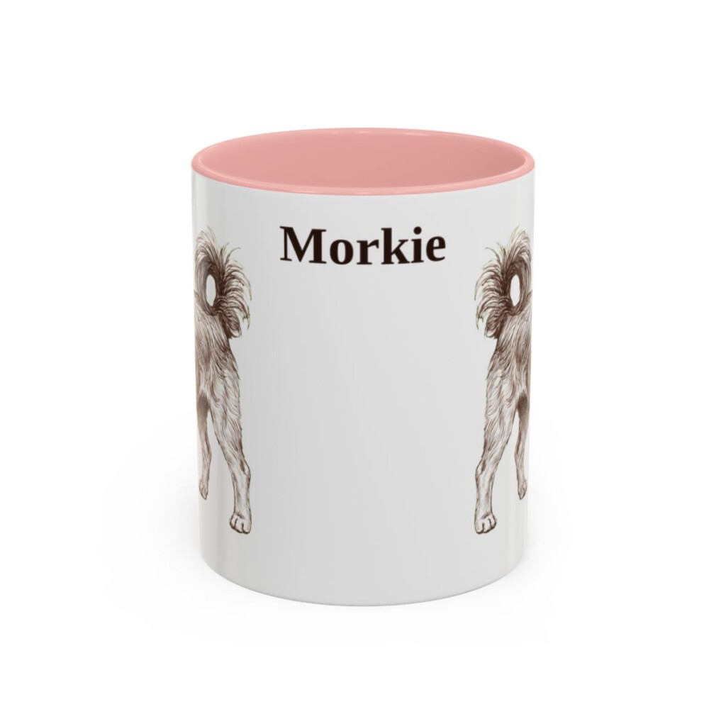 11oz Morkie Mug, Pink, front view