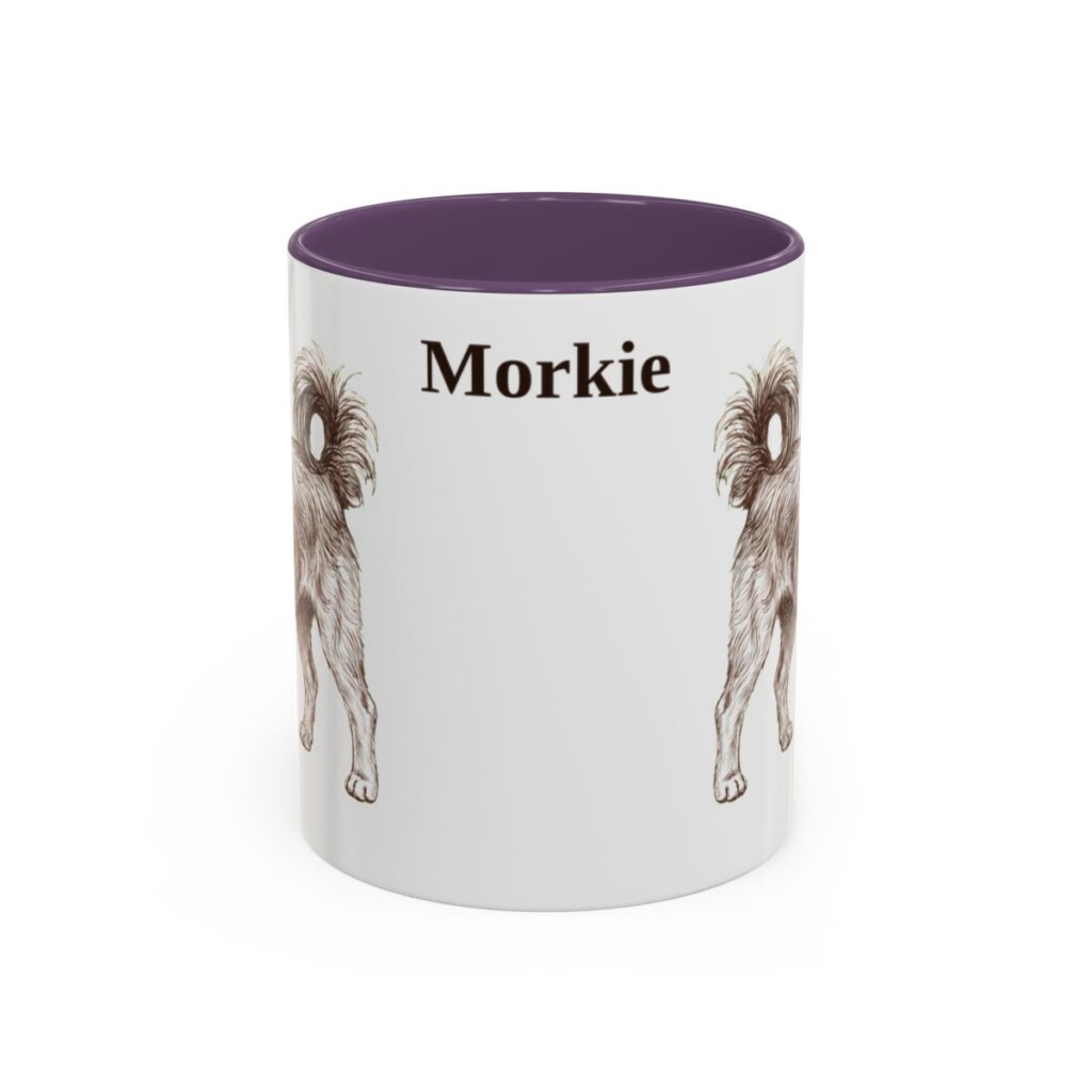 11oz Morkie Mug, Purple, front view