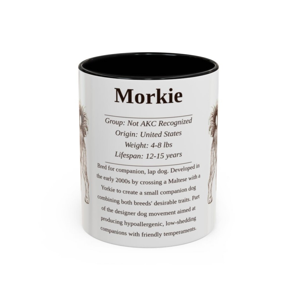11oz Morkie Mug, Black, front view