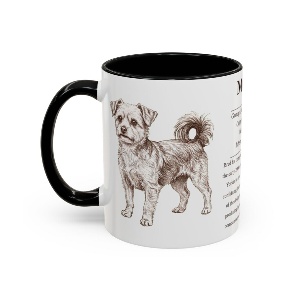 11oz Morkie Mug, Black, left side view