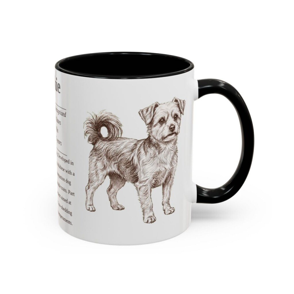 11oz Morkie Mug, Black, right side view