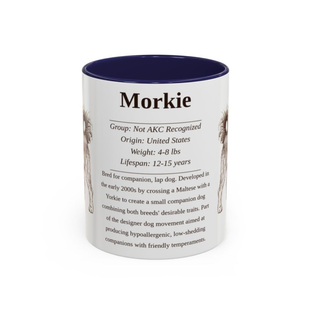 11oz Morkie Mug, Navy, front view