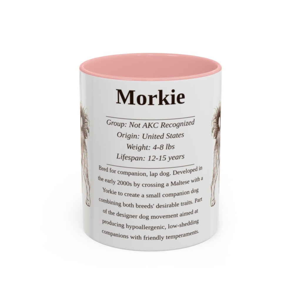 11oz Morkie Mug, Pink, front view