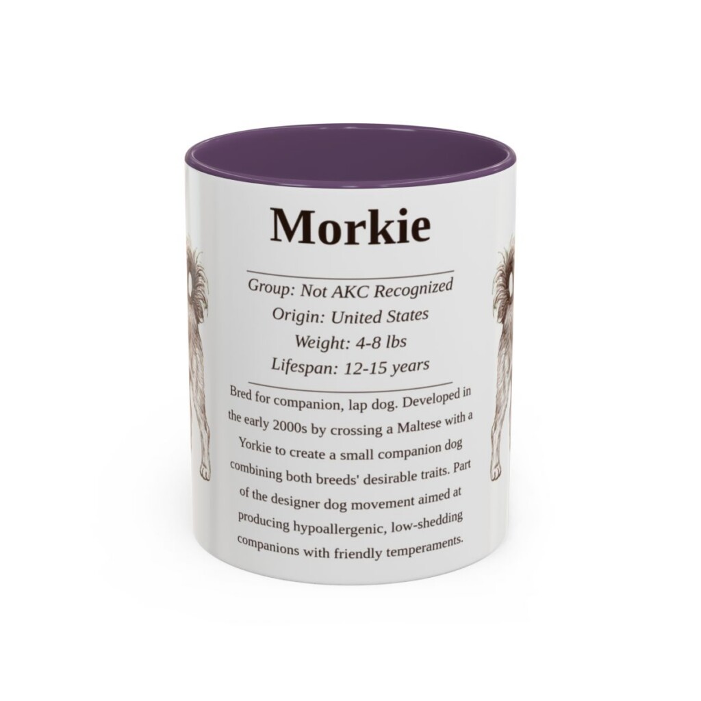 11oz Morkie Mug, Purple, front view