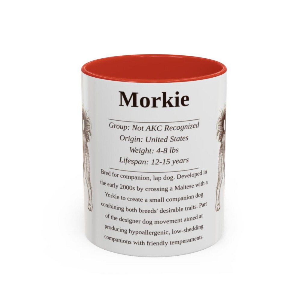 11oz Morkie Mug, Red, front view