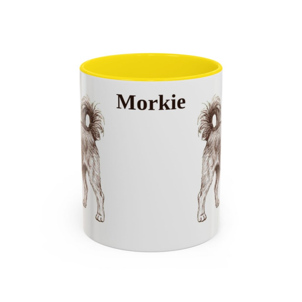11oz Morkie Mug, Yellow, front view