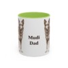11oz Mudi Dog Dad Mug, Light Green, front view