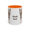 11oz Mudi Dog Dad Mug, Orange, front view