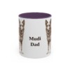 11oz Mudi Dog Dad Mug, Purple, front view