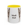 11oz Mudi Dog Dad Mug, Yellow, front view