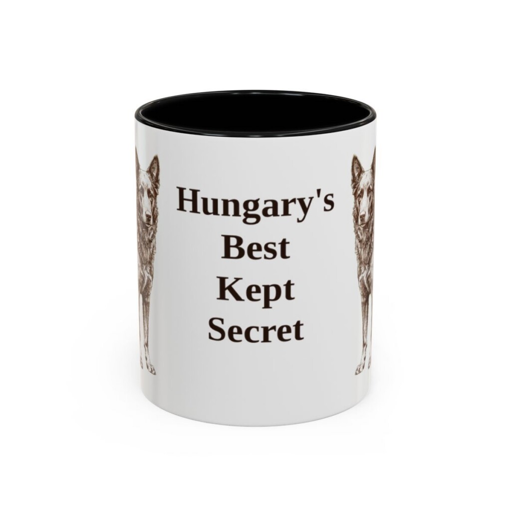 11oz Funny Mudi Mug, Black, front view