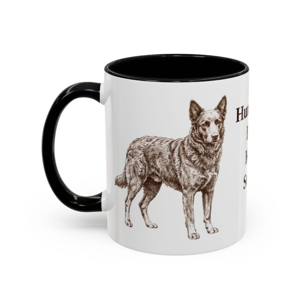 11oz Funny Mudi Mug, Black, left side view