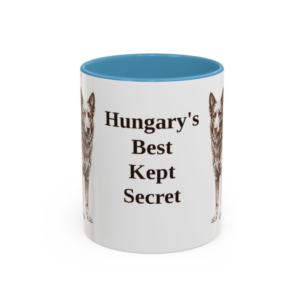 11oz Funny Mudi Mug, Light Blue, front view