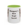 11oz Funny Mudi Mug, Light Green, front view