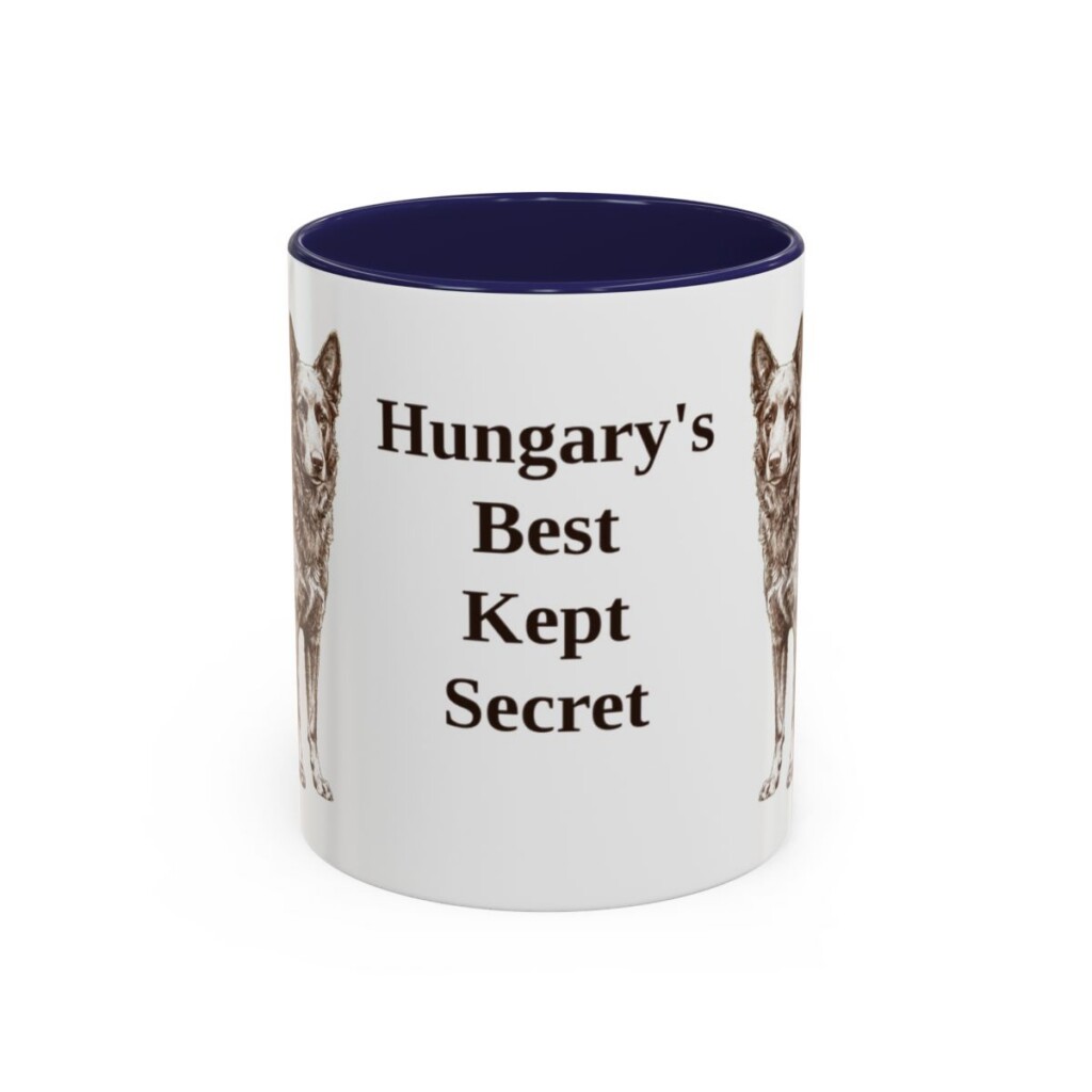 11oz Funny Mudi Mug, Navy, front view