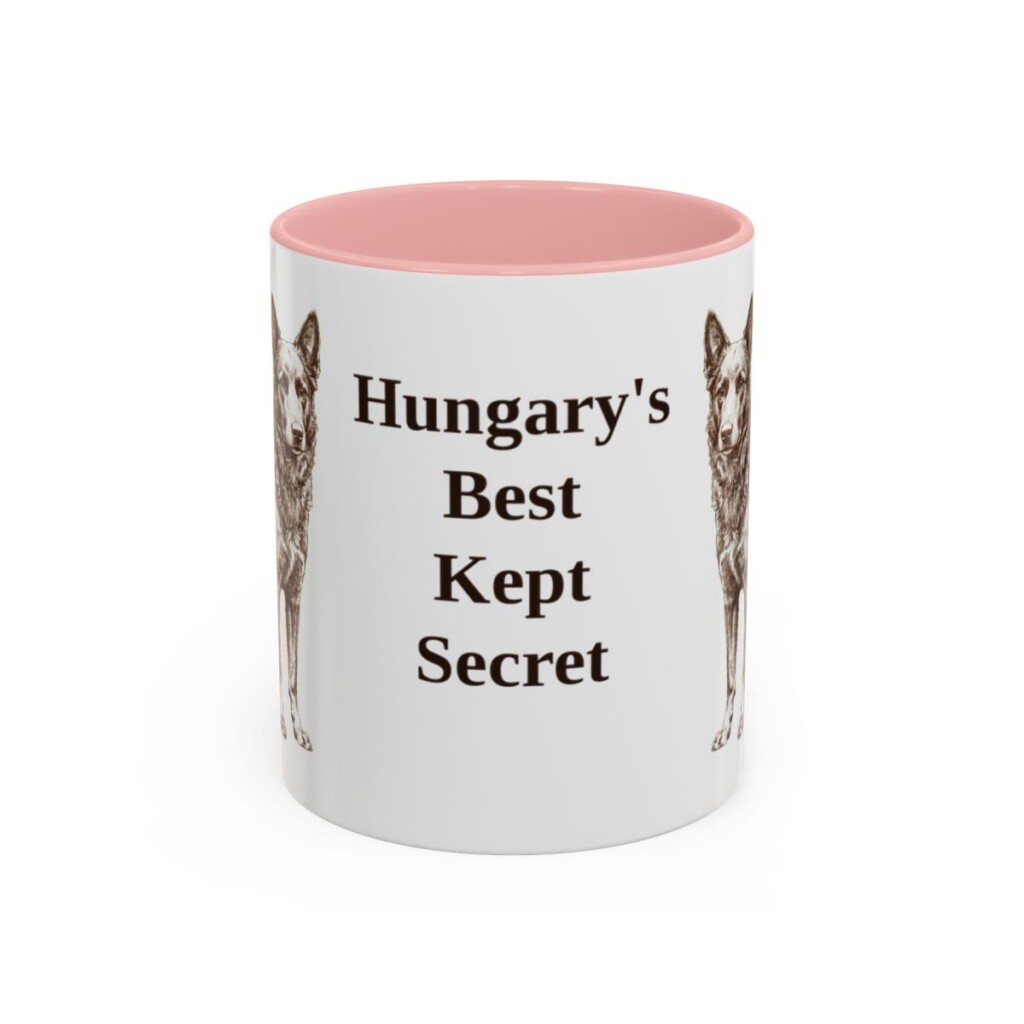 11oz Funny Mudi Mug, Pink, front view
