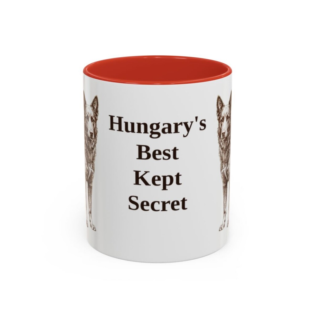 11oz Funny Mudi Mug, Red, front view