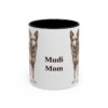 11oz Mudi Dog Mom Mug, Black, front view