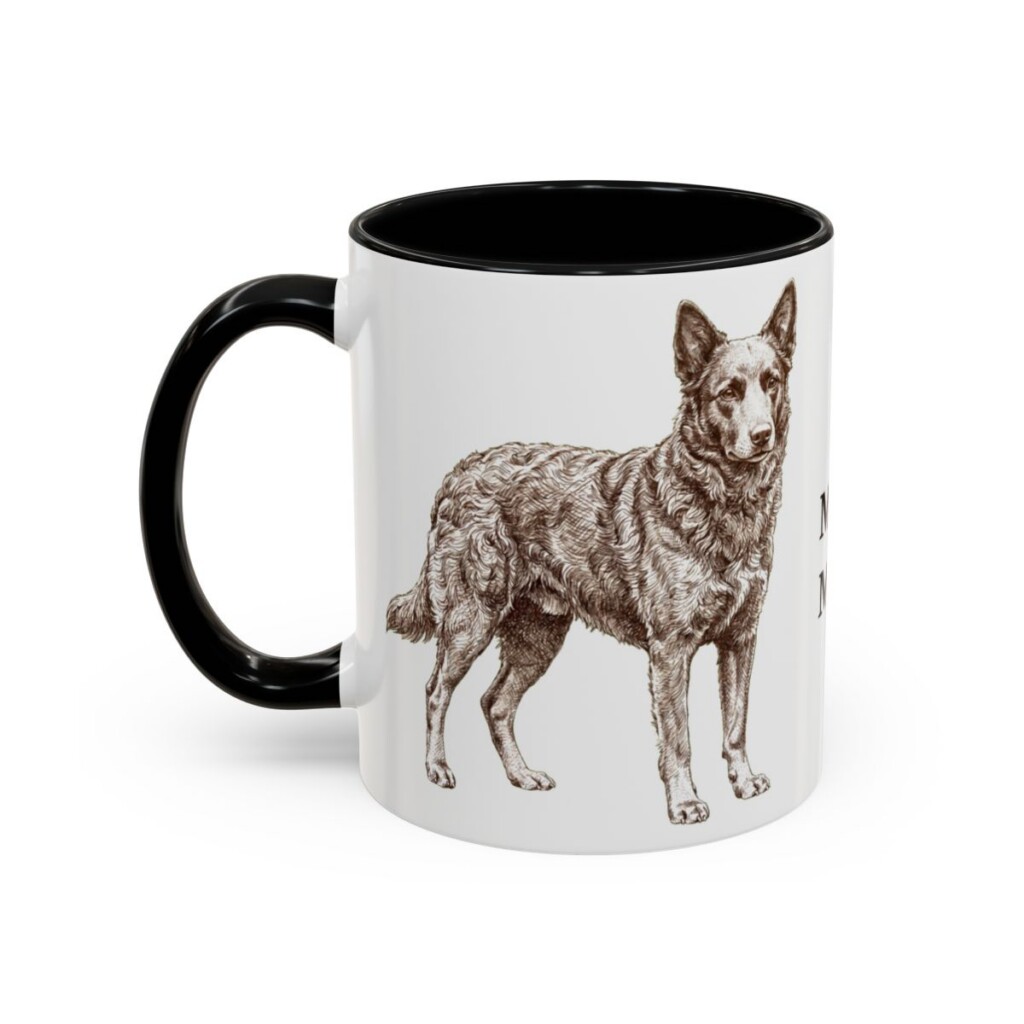 11oz Mudi Dog Mom Mug, Black, left side view