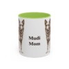 11oz Mudi Dog Mom Mug, Light Green, front view