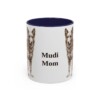 11oz Mudi Dog Mom Mug, Navy, front view