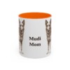 11oz Mudi Dog Mom Mug, Orange, front view