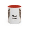 11oz Mudi Dog Mom Mug, Red, front view