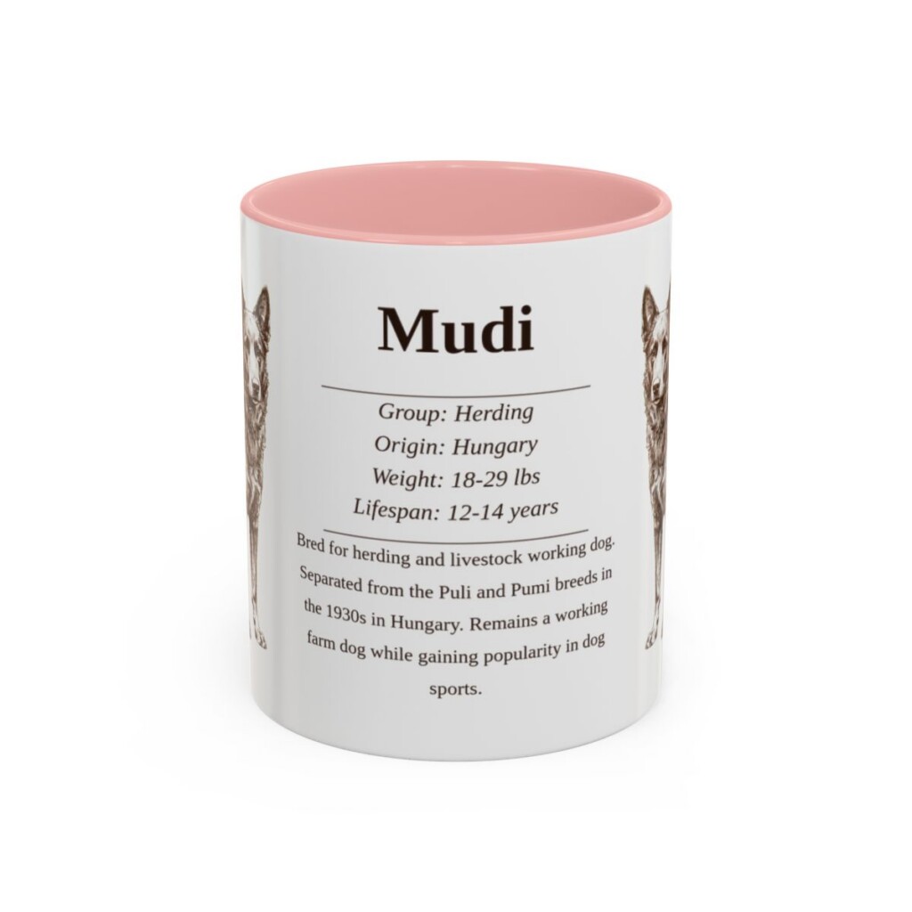 11oz Mudi Mug, Pink, front view