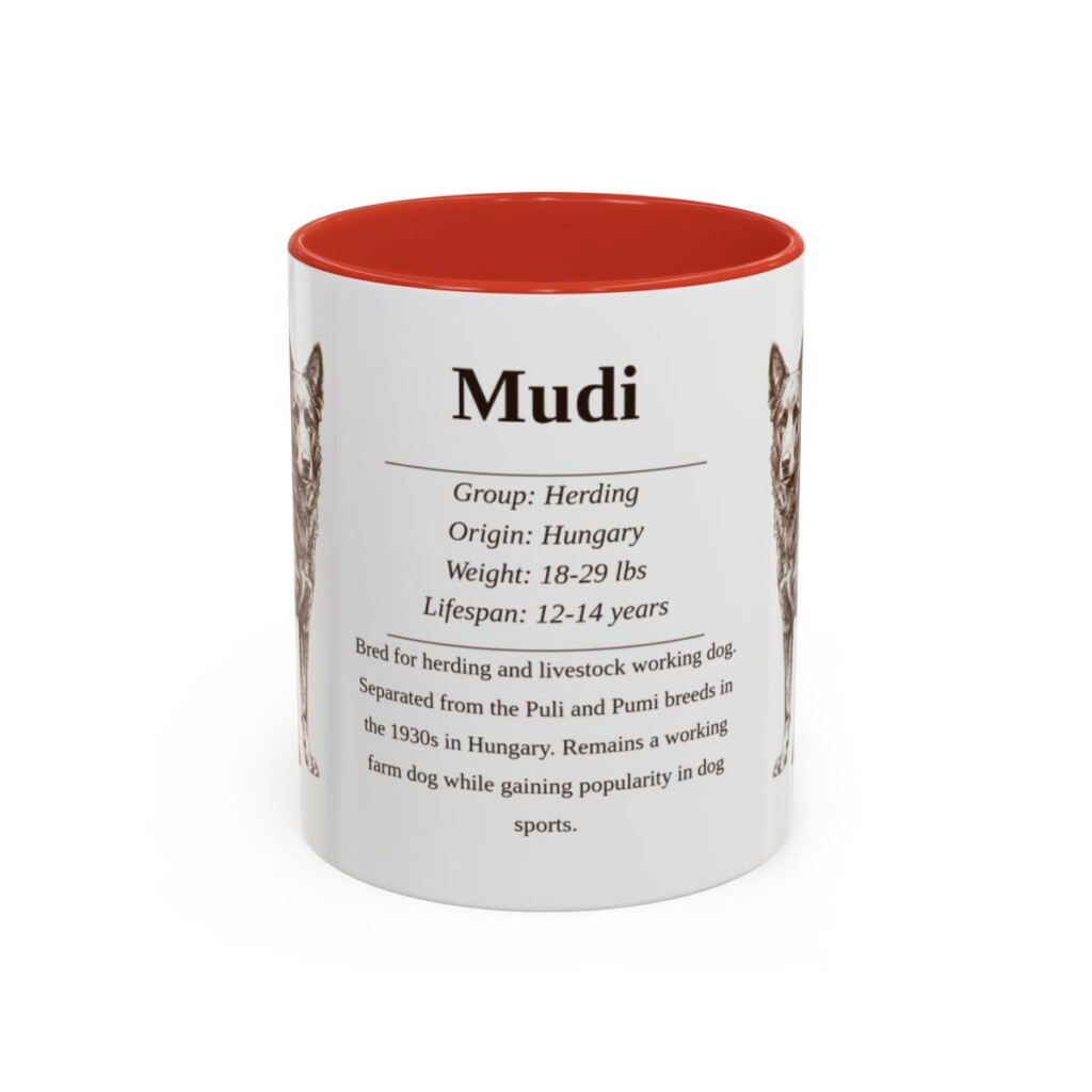 11oz Mudi Mug, Red, front view