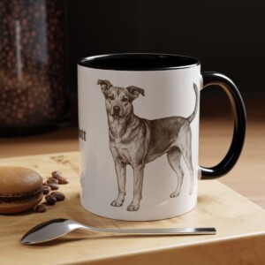 11oz Mutt Mug, Black, lifestyle photo