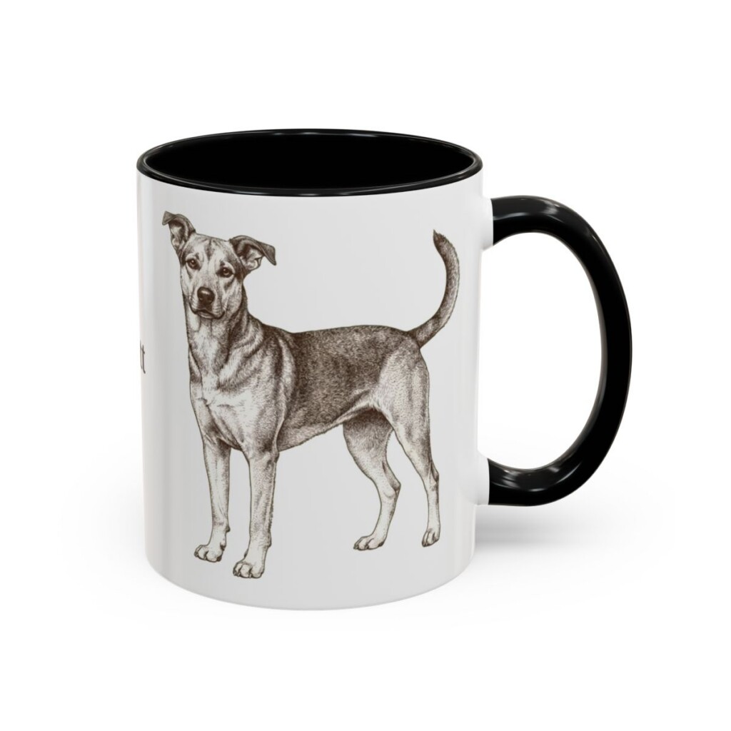 11oz Mutt Mug, Black, right side view