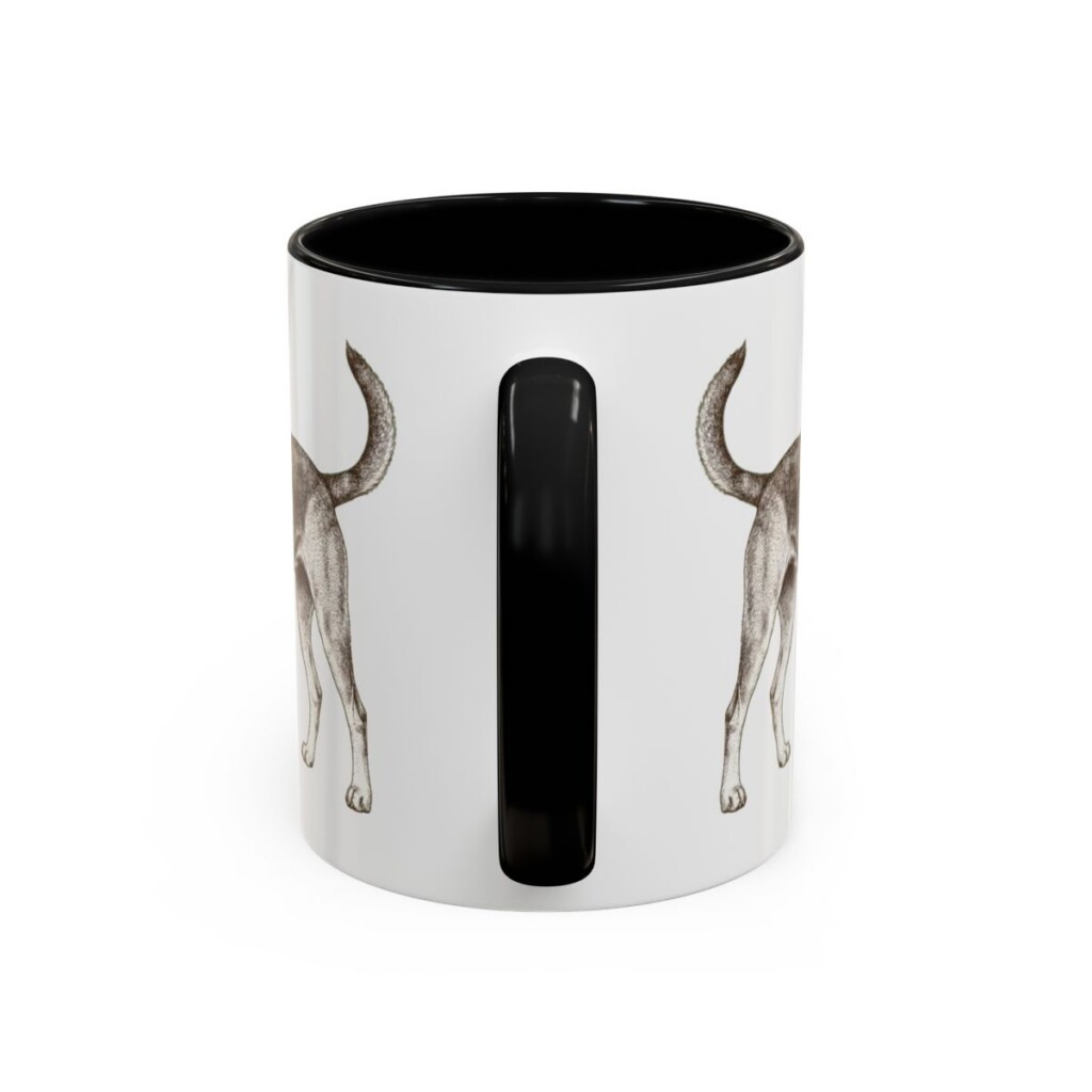 11oz Mutt Dog Dad Mug, Black, back view