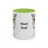 11oz Mutt Dog Dad Mug, Light Green, front view