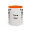 11oz Mutt Dog Dad Mug, Orange, front view