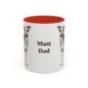 11oz Mutt Dog Dad Mug, Red, front view