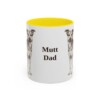 11oz Mutt Dog Dad Mug, Yellow, front view