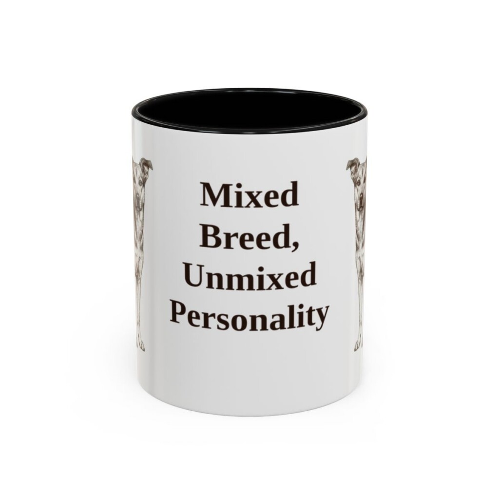 11oz Funny Mutt Mug, Black, front view