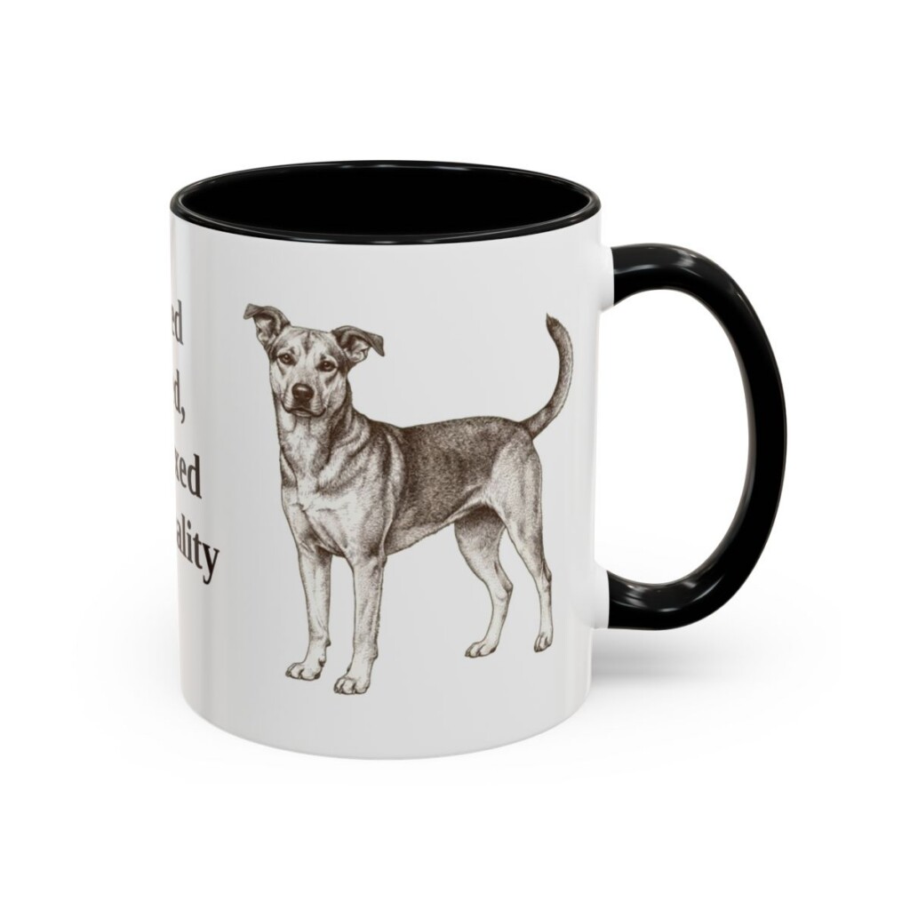 11oz Funny Mutt Mug, Black, right side view