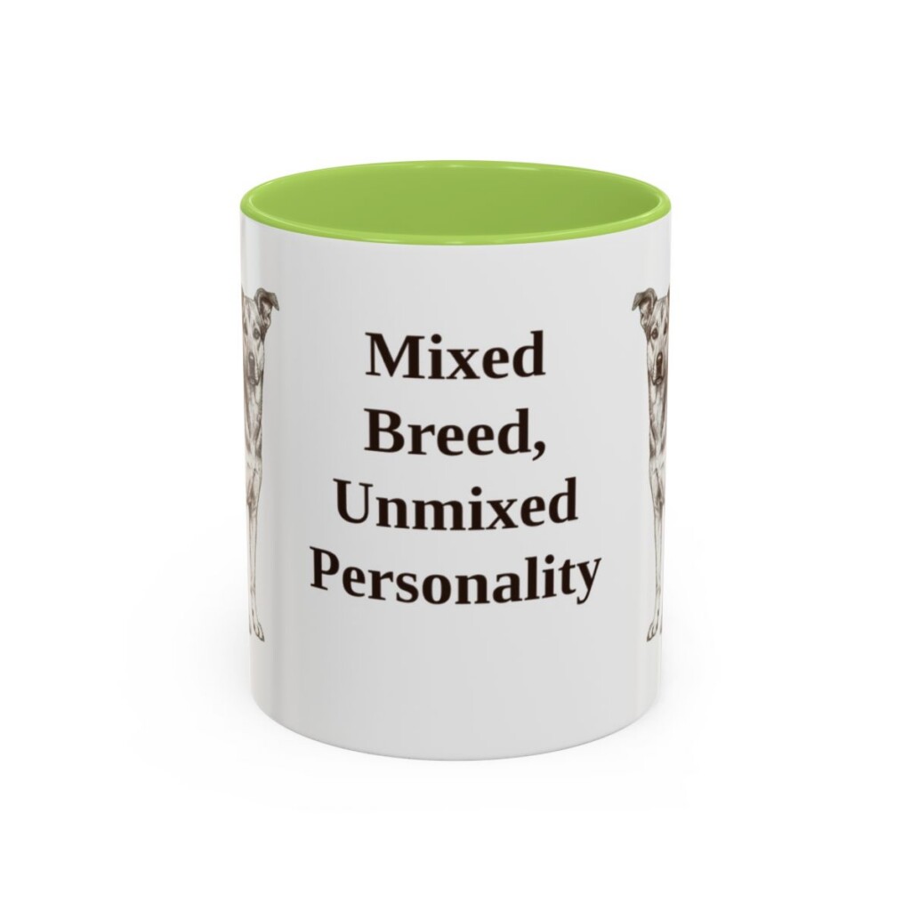 11oz Funny Mutt Mug, Light Green, front view