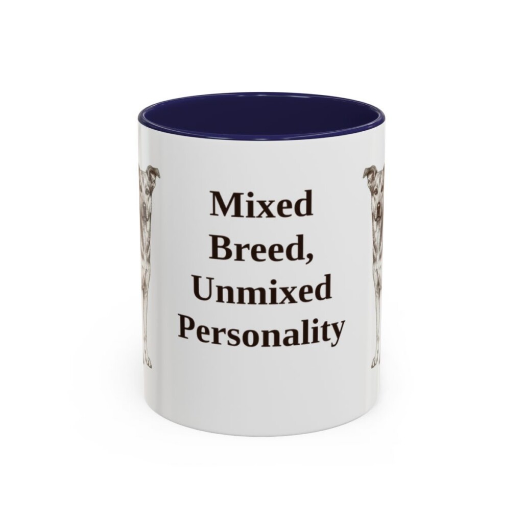 11oz Funny Mutt Mug, Navy, front view