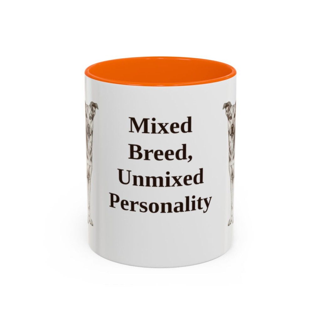 11oz Funny Mutt Mug, Orange, front view