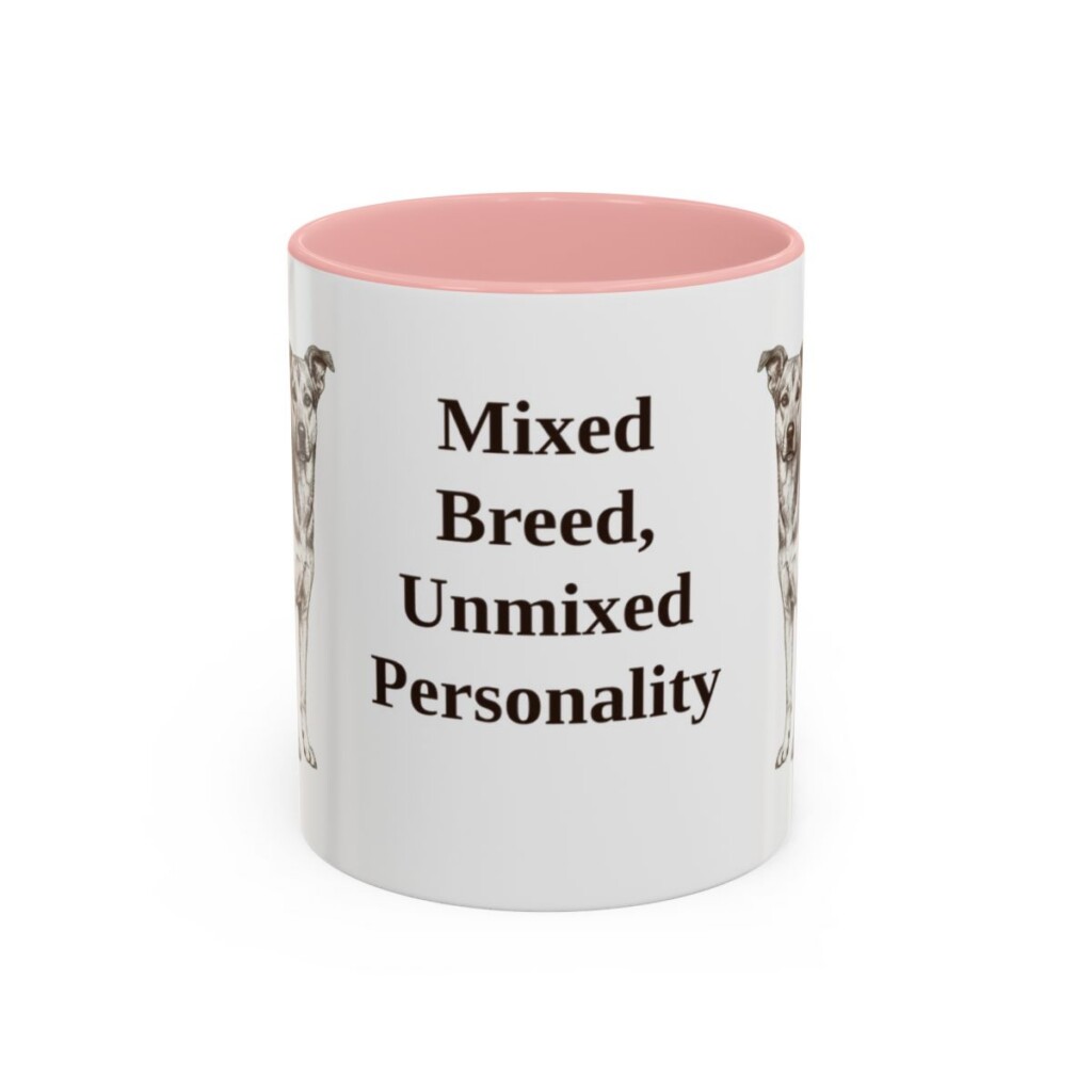 11oz Funny Mutt Mug, Pink, front view