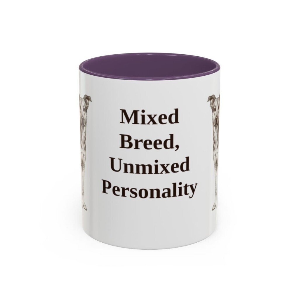 11oz Funny Mutt Mug, Purple, front view