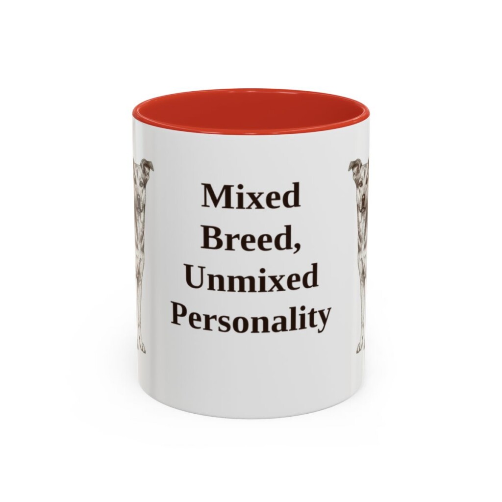 11oz Funny Mutt Mug, Red, front view