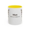 11oz Mutt Latin Mug, Yellow, front view
